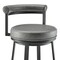 Armen Living Neura Swivel Counter or Bar Stool in Black Finish with Gray Faux Leather 840254333482 - alternate 8